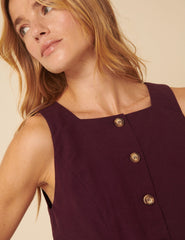 Burgundy Peri Pinafore Mini Dress