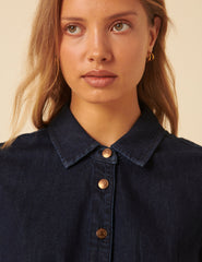 Dark Denim Tucked Waist Kinsley Shirt Dress