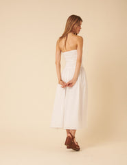 White Broderie Anglaise Bandeau Felicity Midi Dress