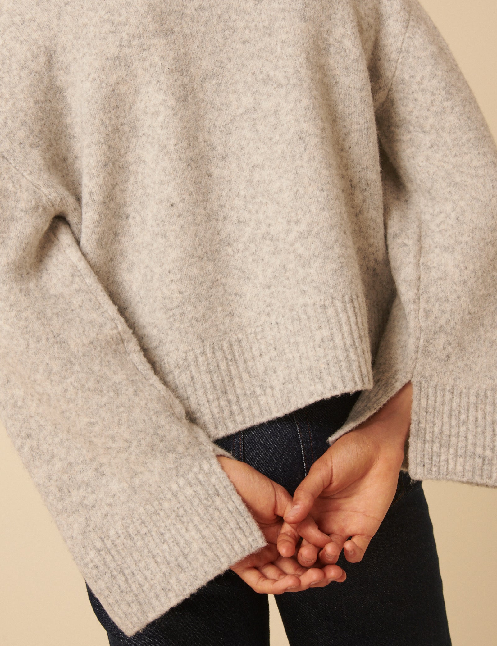 Light Grey V-Neck Cardigan