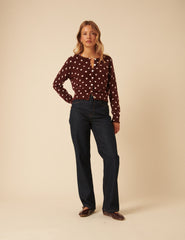 Brown Polka Dot Cardigan