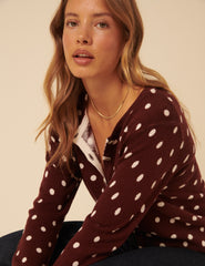 Brown Polka Dot Cardigan