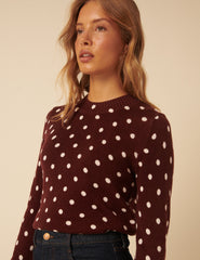 Brown Polka Dot Jumper