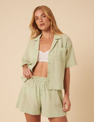 Green Shirt And Shorts Pyjama Set