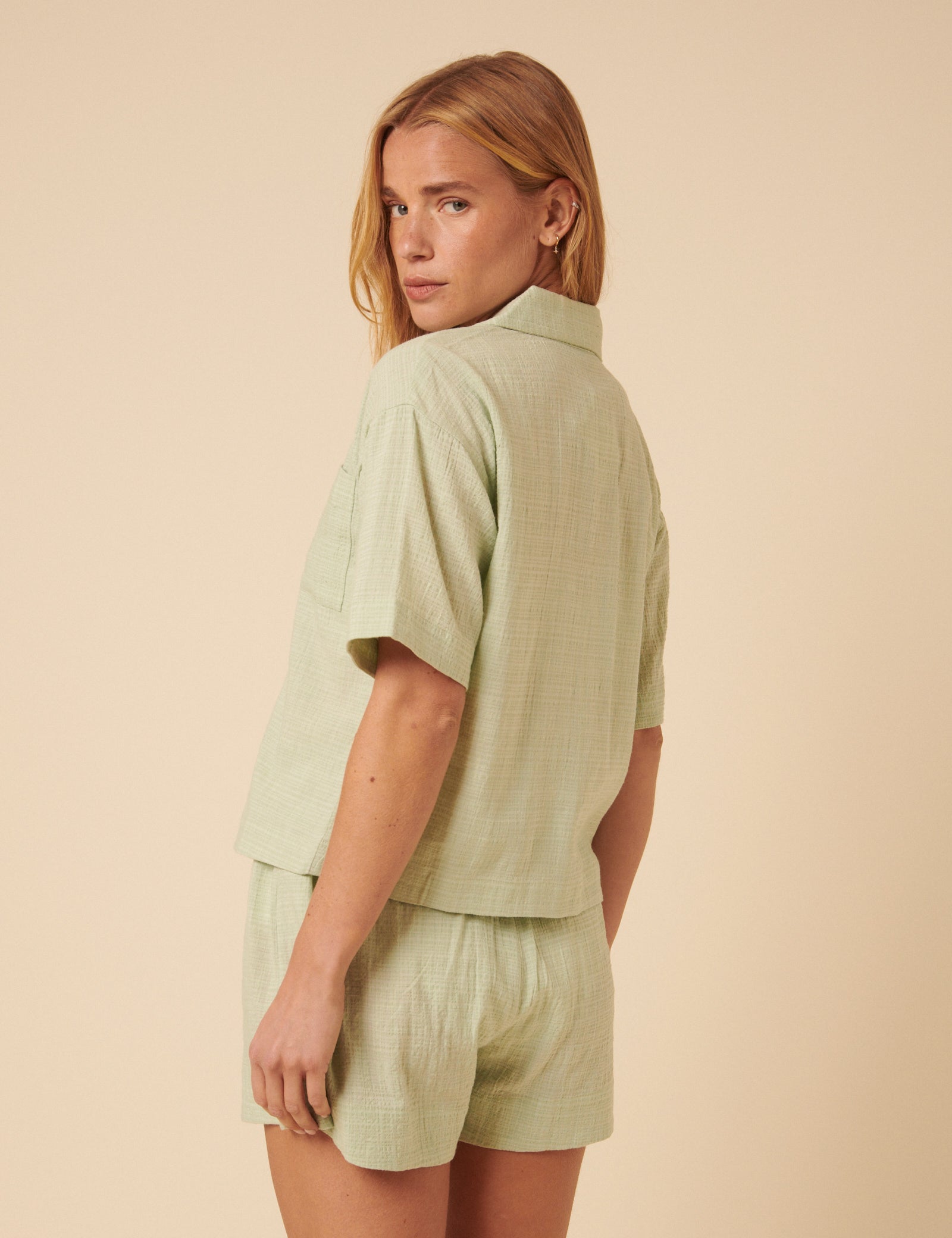 Green Shirt And Shorts Pyjama Set