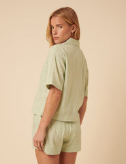 Green Shirt And Shorts Pyjama Set