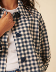 Blue Gingham Swing Jacket