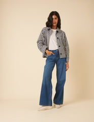 Blue Gingham Swing Jacket