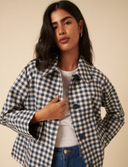 Blue Gingham Swing Jacket