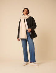 Black Reversible Borg Qulited Jacket