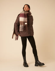 Brown Reversible Borg Qulited Jacket