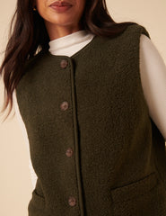 Khaki Borg Gilet