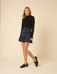 Blue Check Mini Skirt