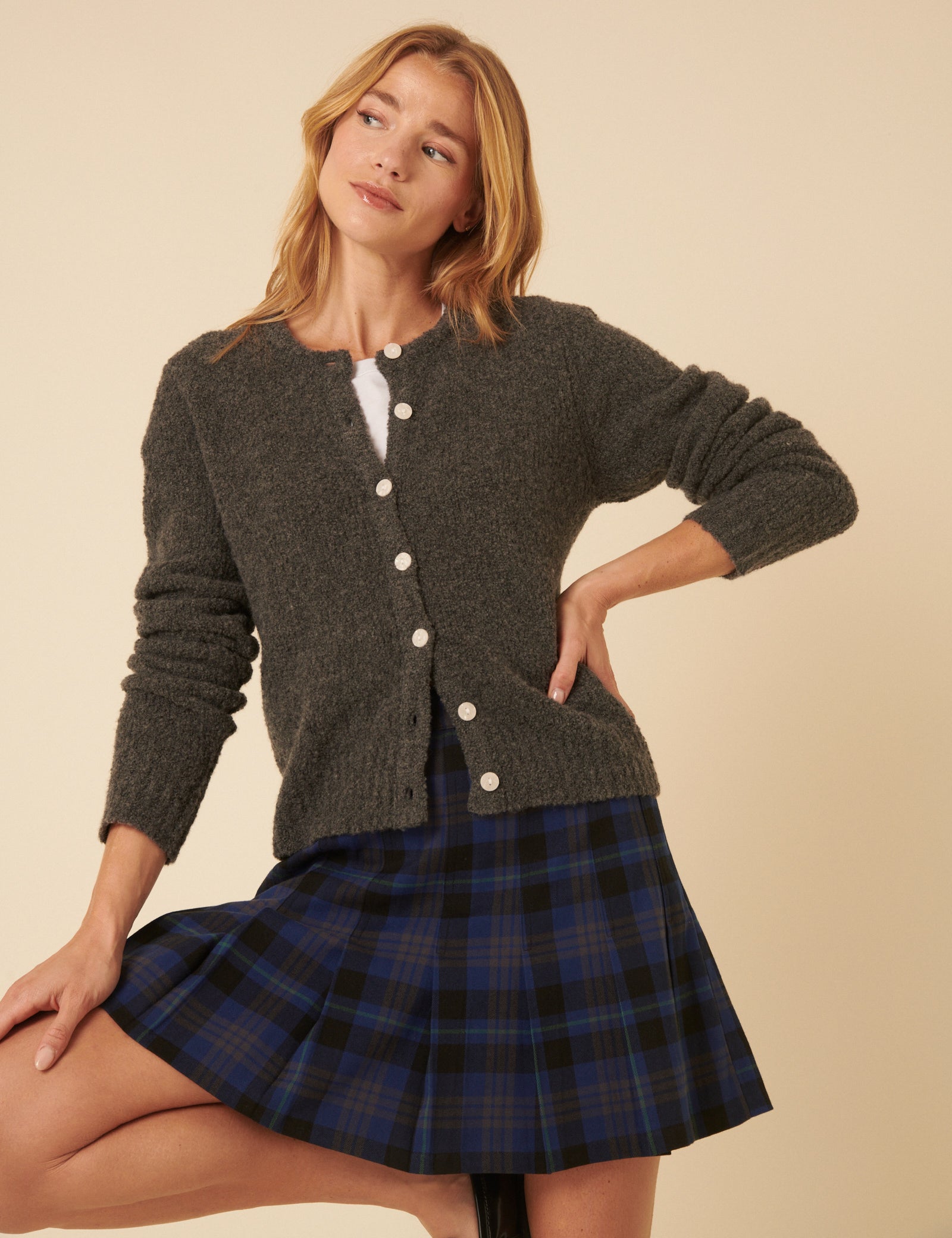 Blue Check Mini Skirt