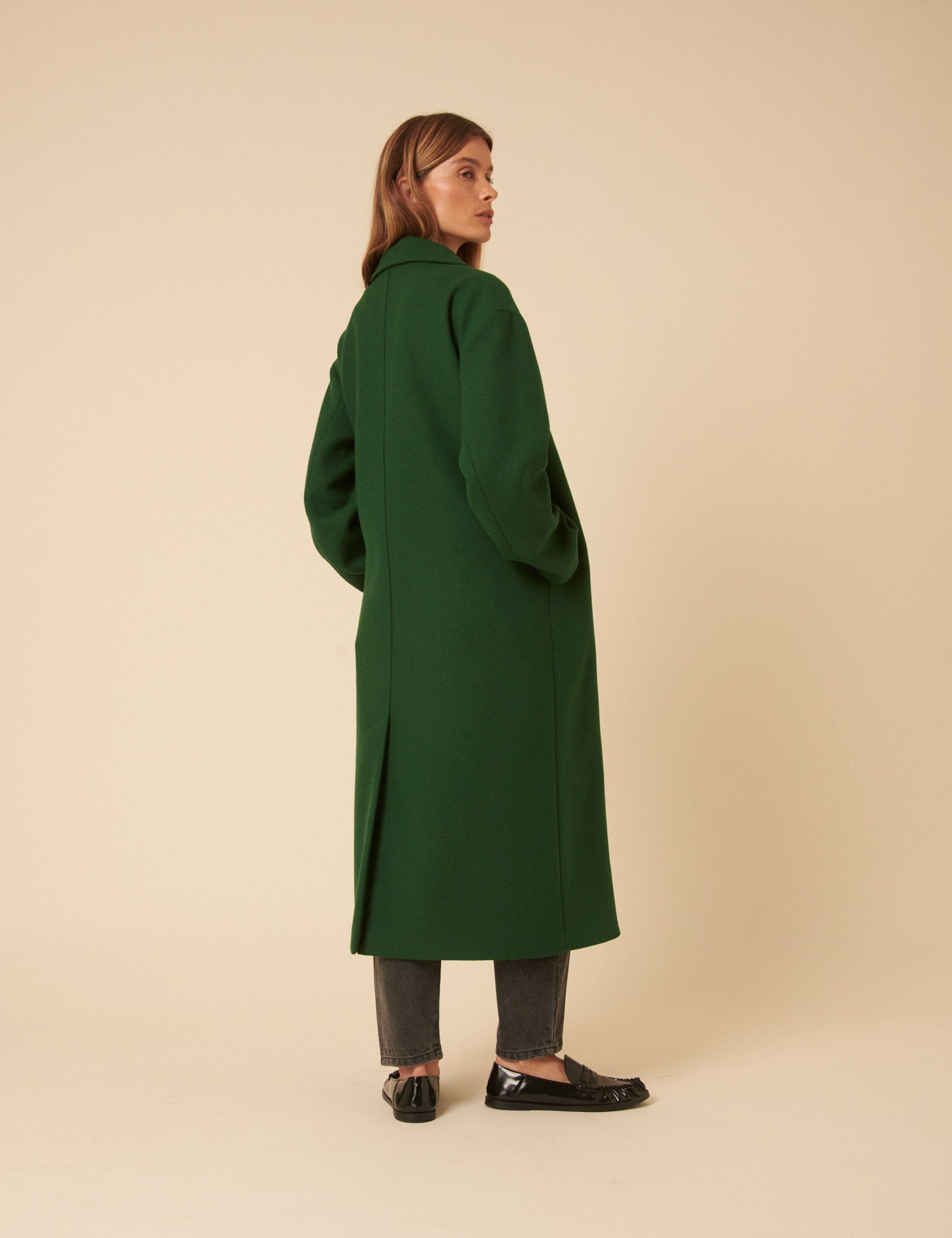 Green Double Breasted Coat