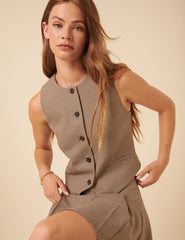 Brown Heritage Check Tailored Waistcoat