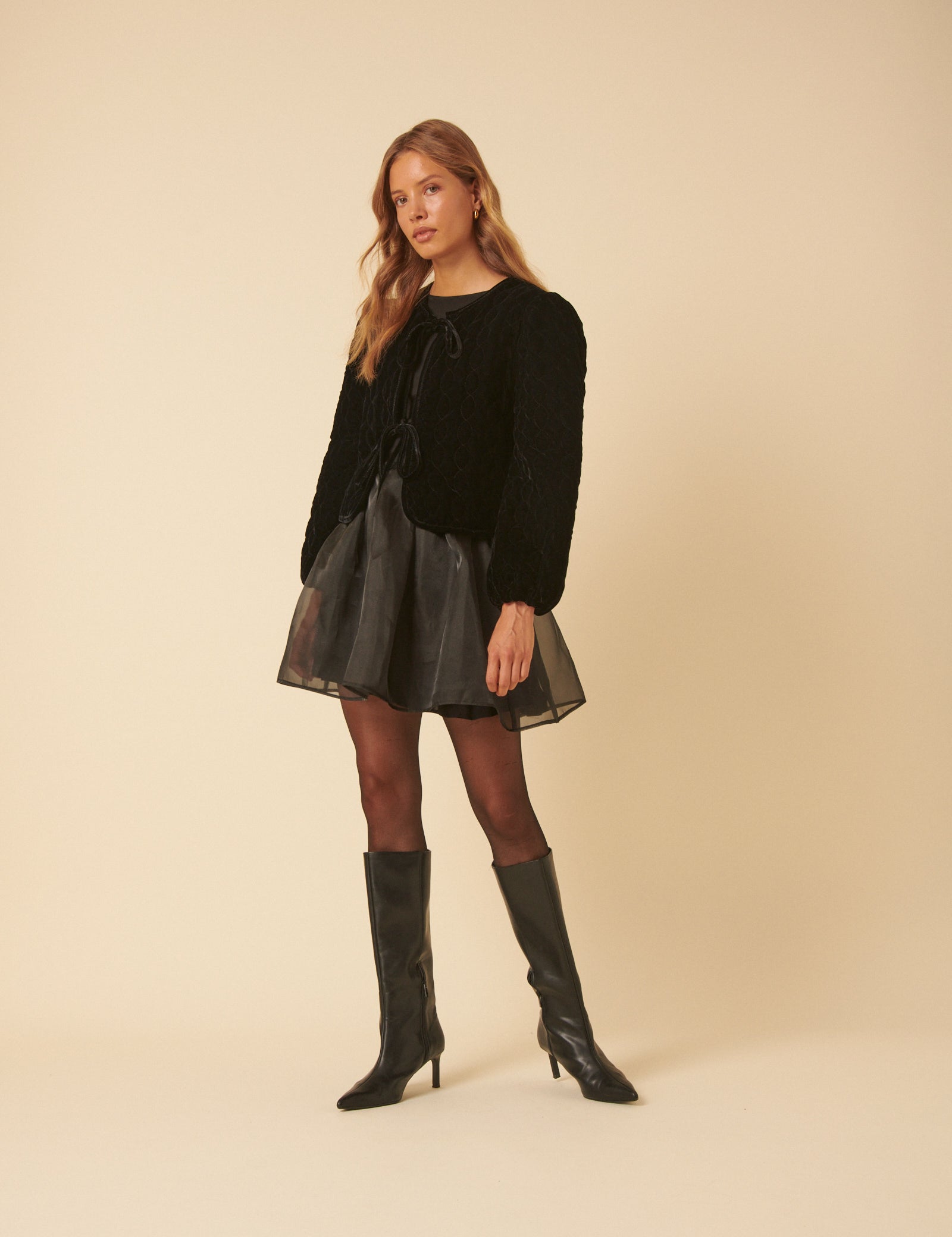 Black Velvet Quilted Jacket