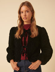 Black Velvet Quilted Jacket