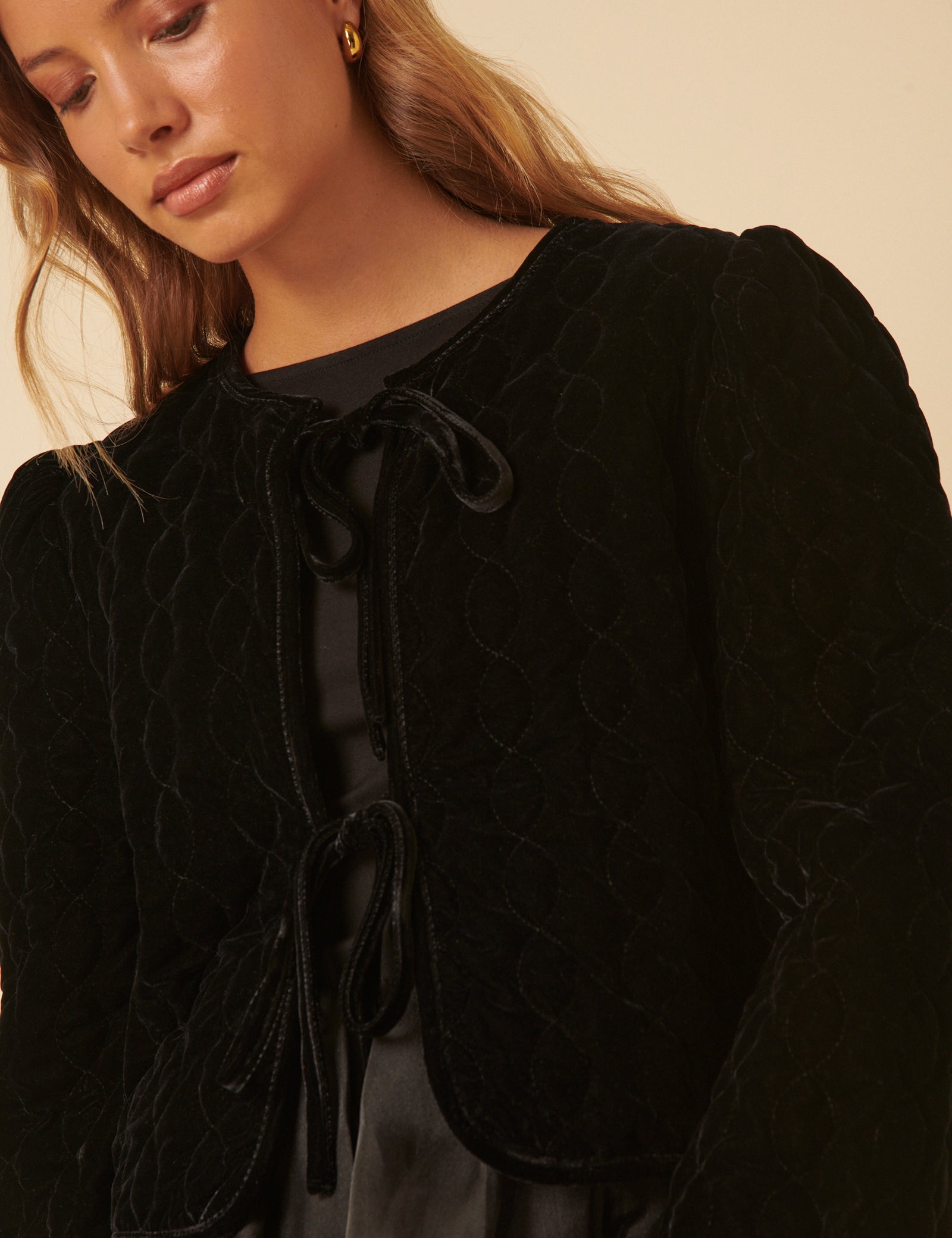 Black Velvet Quilted Jacket