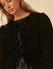Black Velvet Quilted Jacket