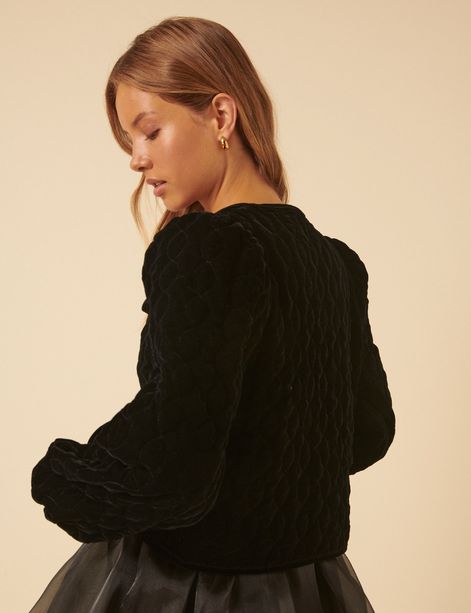 Black Velvet Quilted Jacket