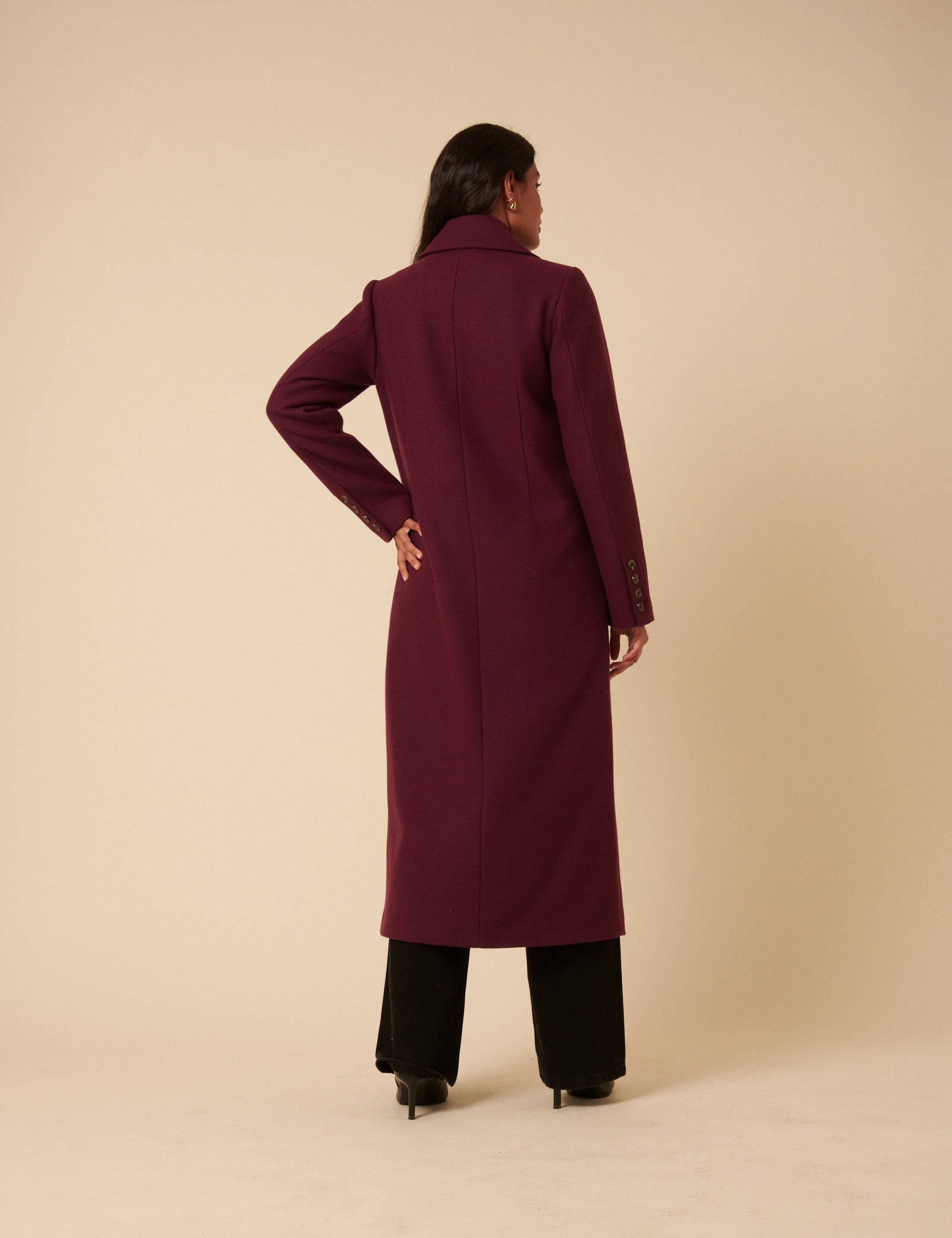 Plum Double Breasted Coat 