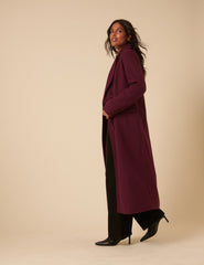 Plum Double Breasted Coat 