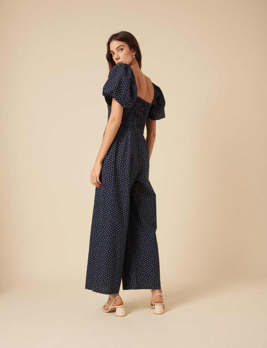Navy Spotty Zoe Jumpsuit
