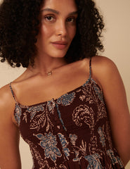 Brown Paisley Print Tamara Midi Dress