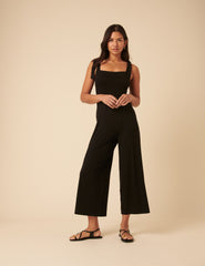 Black Tie Shoulder Jumpsuit