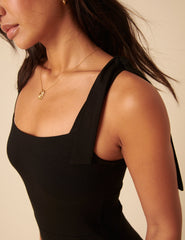 Black Tie Shoulder Jumpsuit