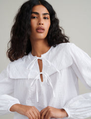 White Collar Detail Bridy Blouse