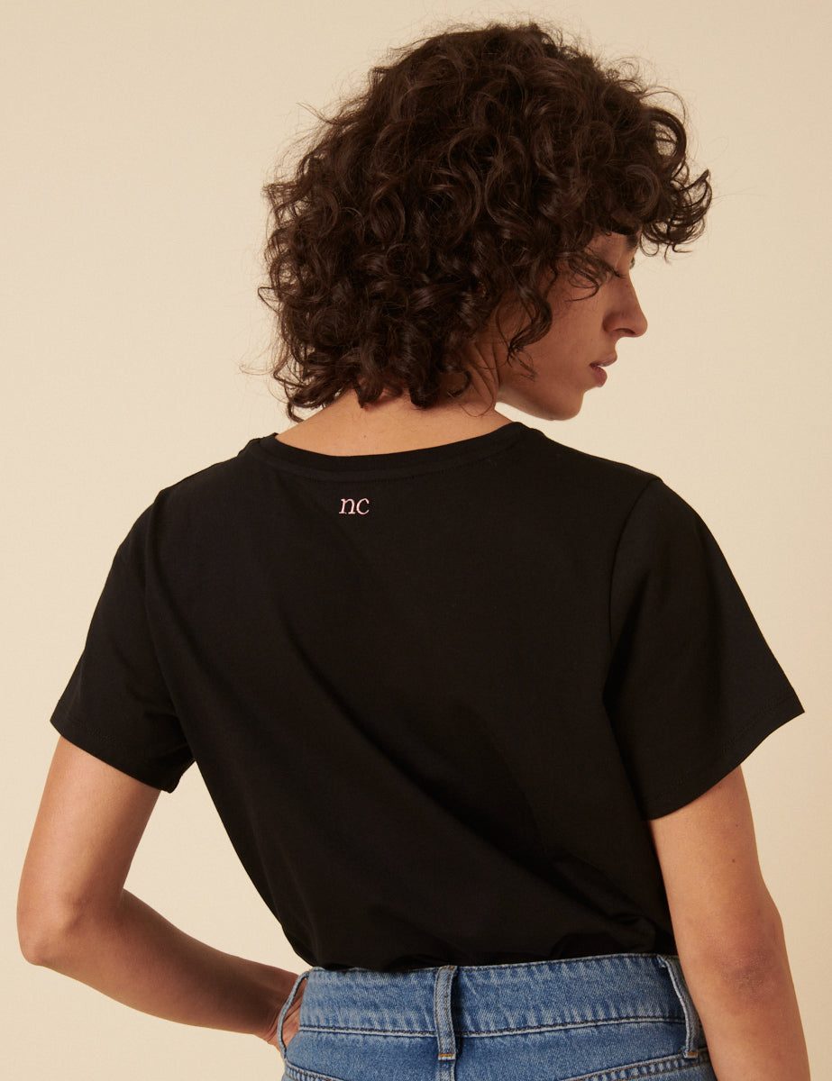 Black Easy Fit Crew Neck T-Shirt