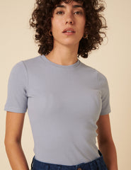 Blue Short Sleeve Crew Neck T-Shirt
