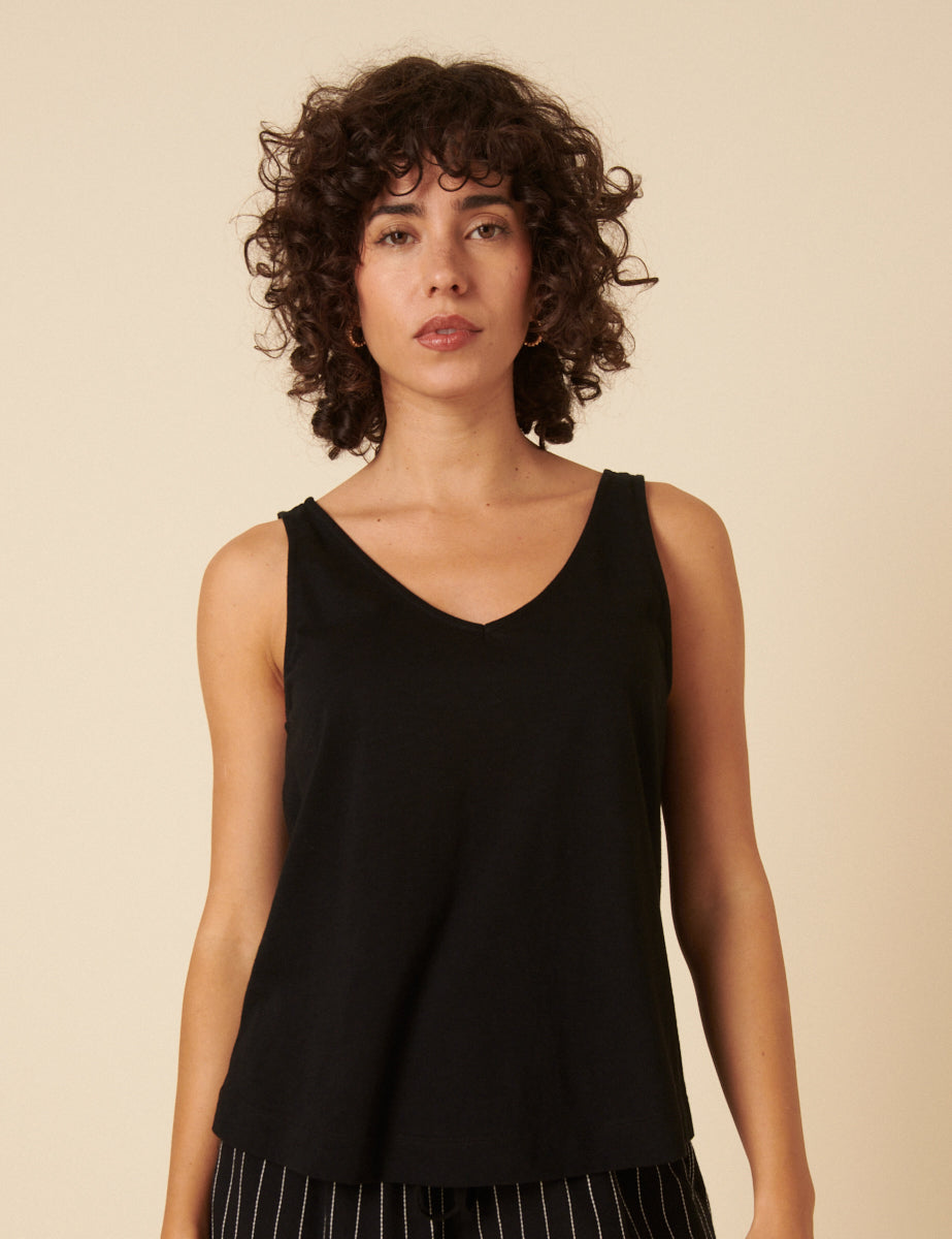 Black Swing Vest Top