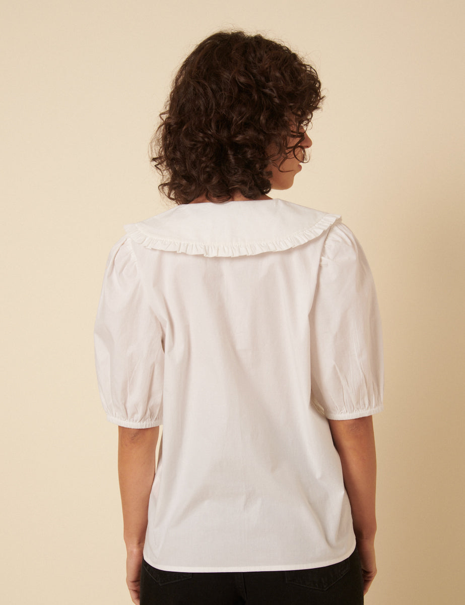 White Short Sleeve Emmie Blouse