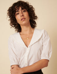 White Short Sleeve Emmie Blouse