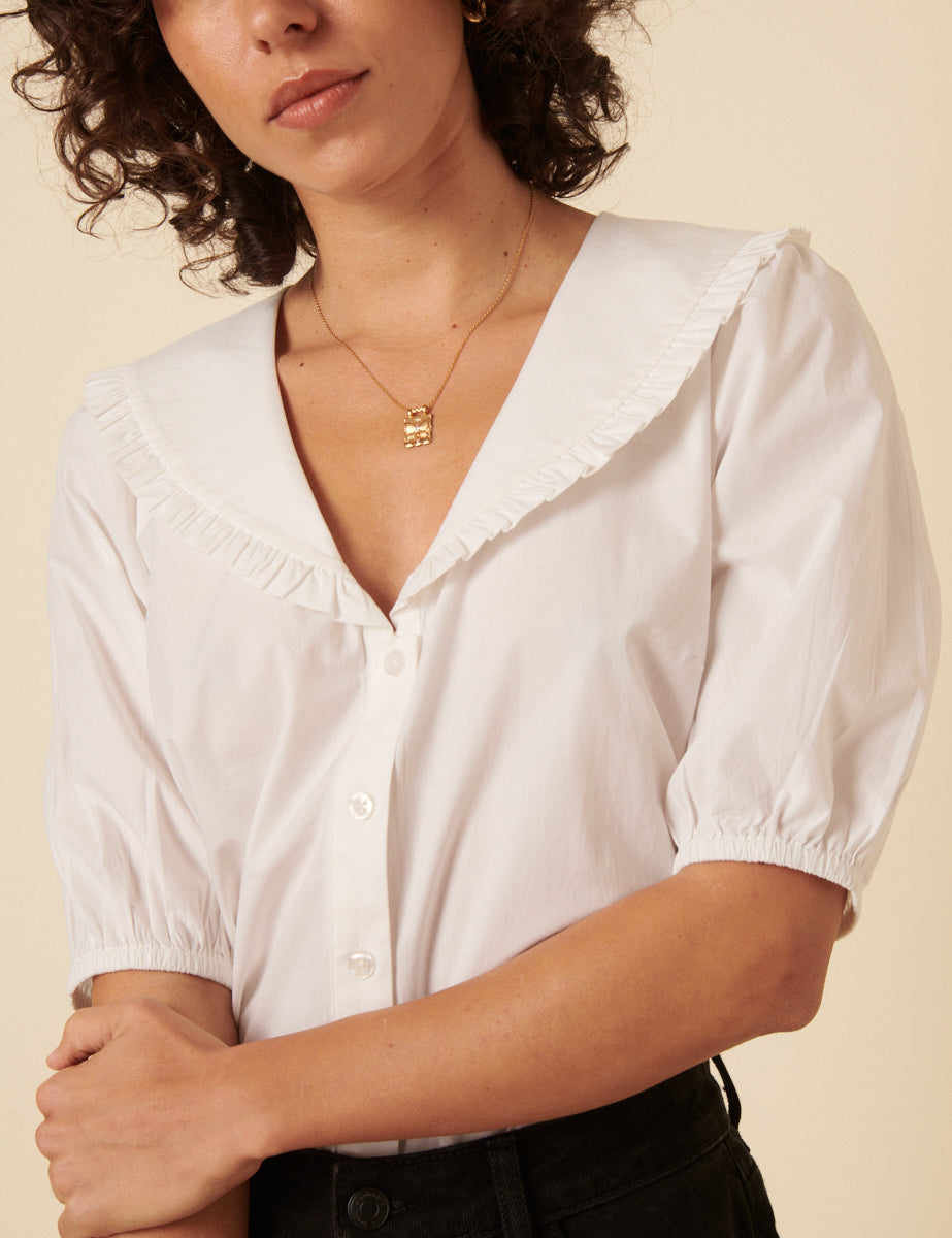 White Short Sleeve Emmie Blouse