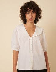 White Short Sleeve Emmie Blouse