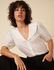 White Short Sleeve Emmie Blouse
