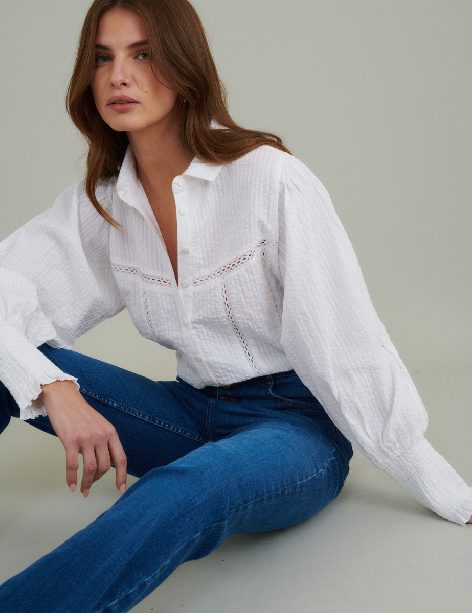 White Seersucker Shirt