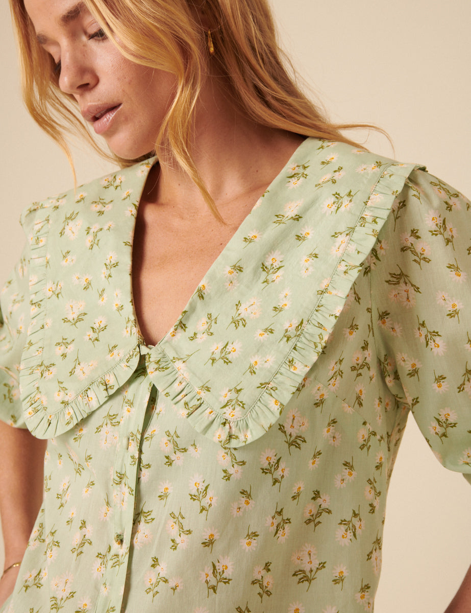 Green Floral Emmie Blouse