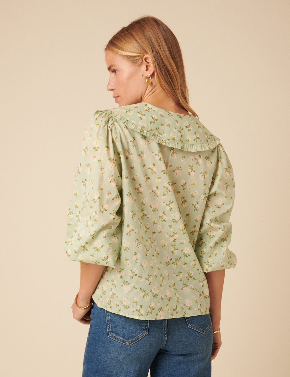 Green Floral Emmie Blouse