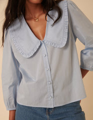 Light Blue Long Sleeve Emmie Blouse