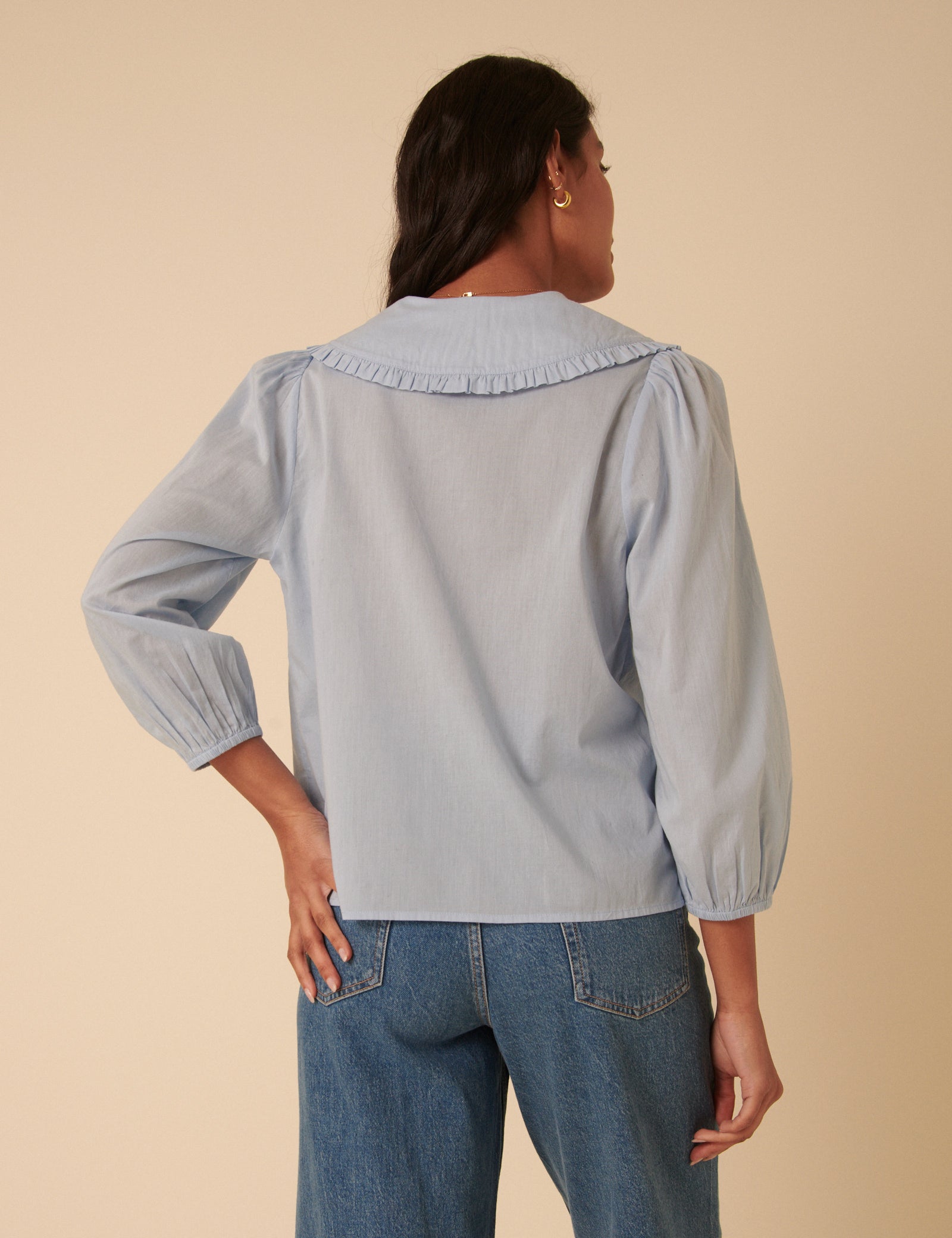Light Blue Long Sleeve Emmie Blouse