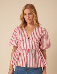 Pink And Red Striped Starlight Top