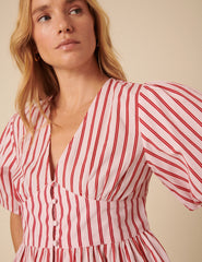 Pink And Red Striped Starlight Top