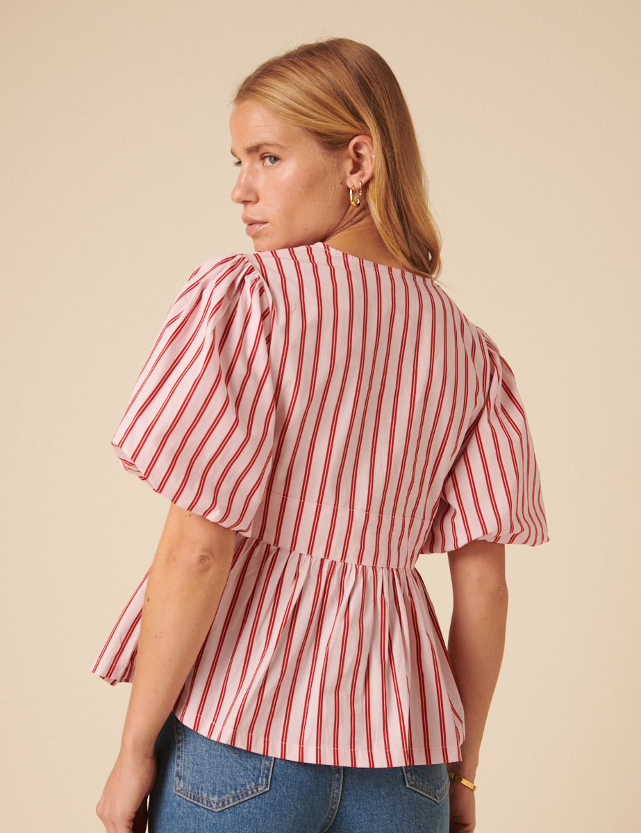 Pink And Red Striped Starlight Top