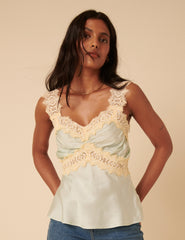 Poppy Delevingne Blue Camille Cami Top