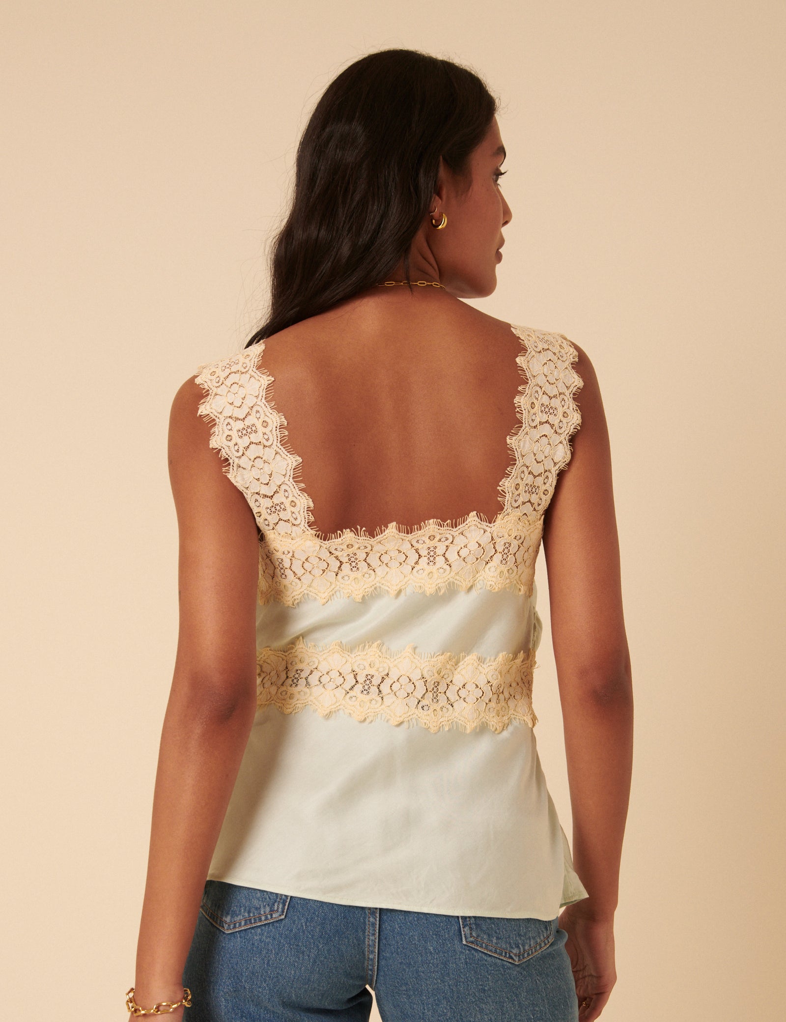 Poppy Delevingne Blue Camille Cami Top